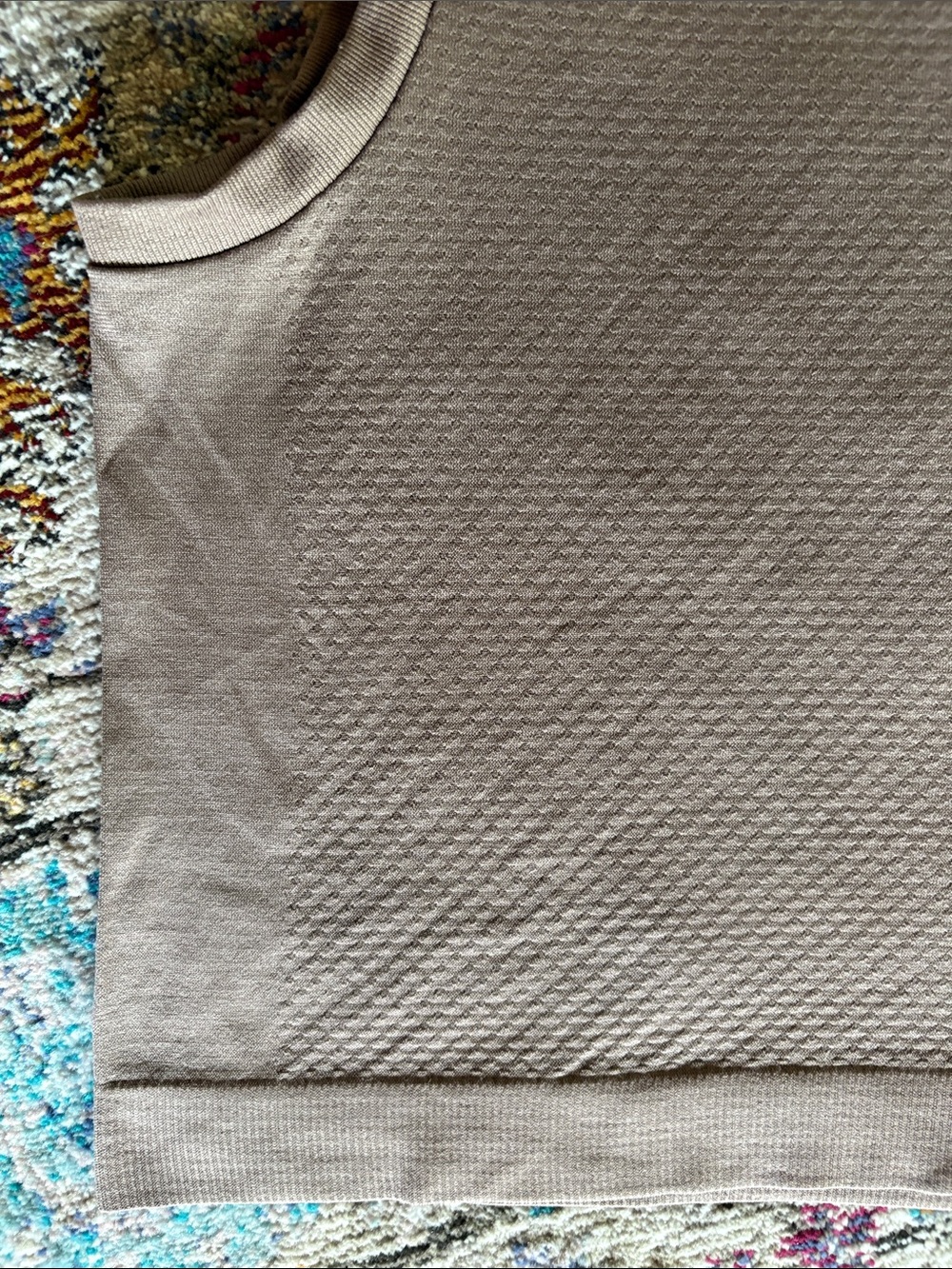Varley Taupe Textured Muscle Tank Top - Picture 3 of 7